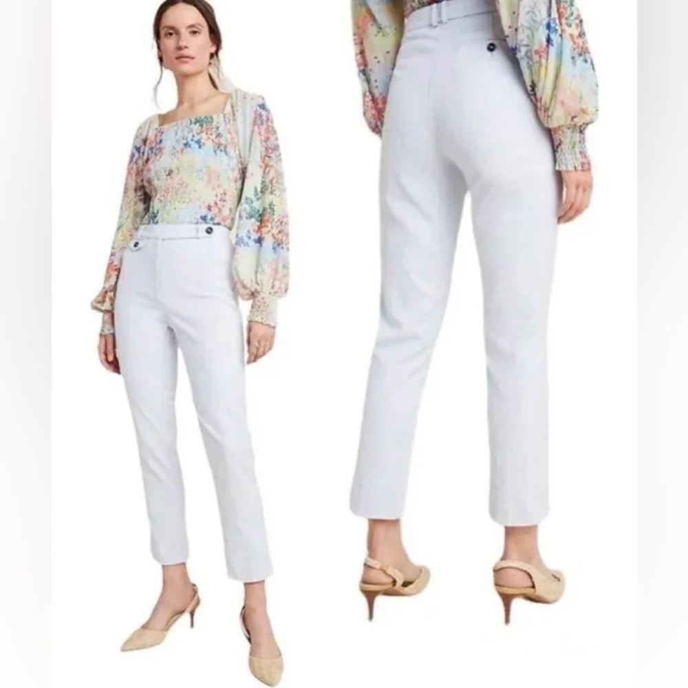 Anthropologie The Essential Slim Chino light blue textured pants